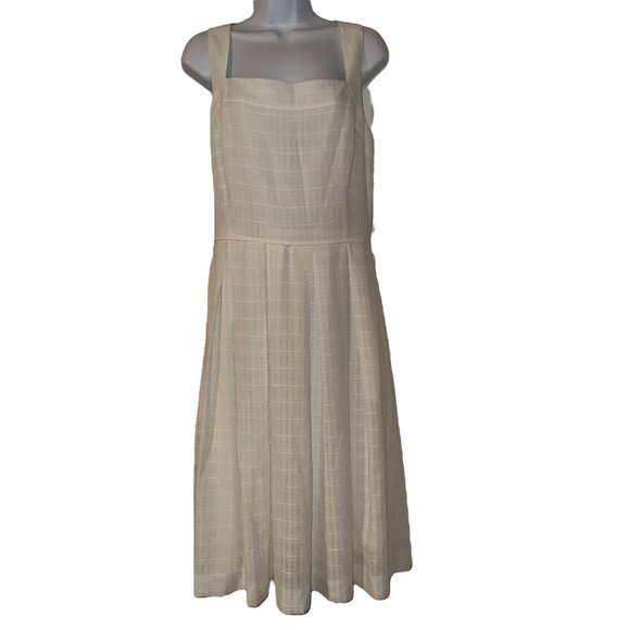 Cremieux Dresses & Skirts - NWT Cremieux Cream Tank Pleated Dress Womens 10 Summer Wedding Party Work